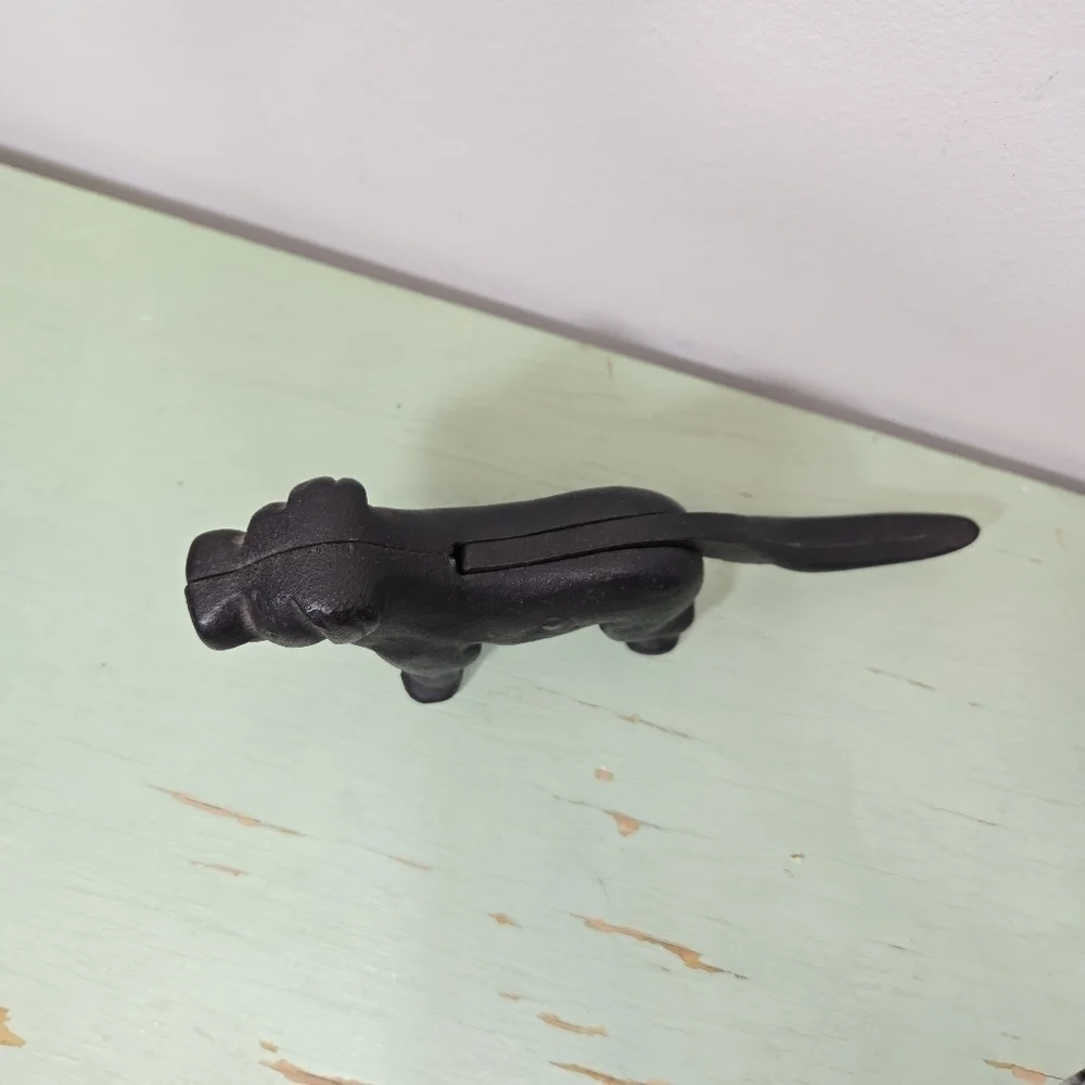 Cast Iron Vintage Black Dog Nutcracker Decor
